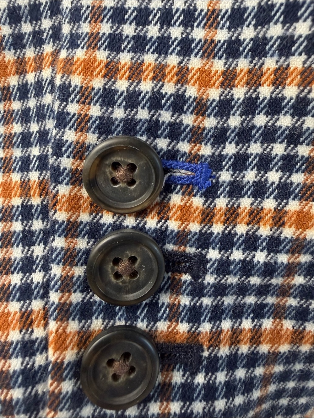 Merona Navy & Camel Plaid Single-Button Blazer